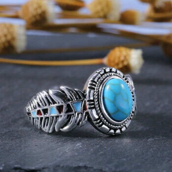 New 925 Silver Oval Cut Turquoise ring - Picture 4 of 9